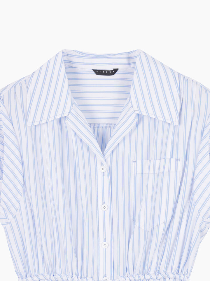 White sleeveless dress with stripes - null - White | Sisley K image number 3